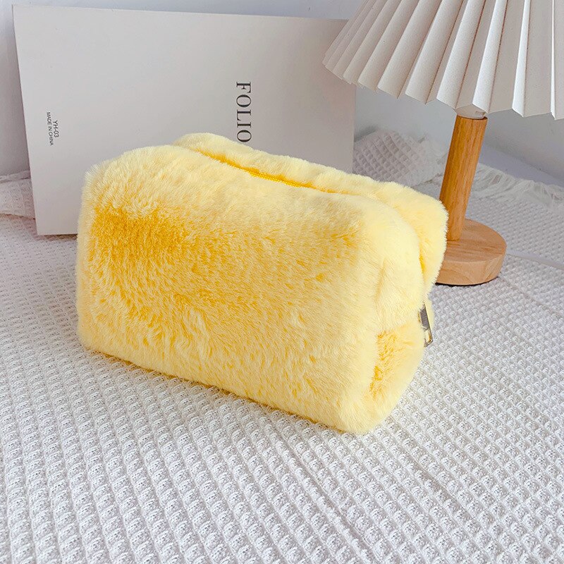 Warm Winter Fur Makeup Bag