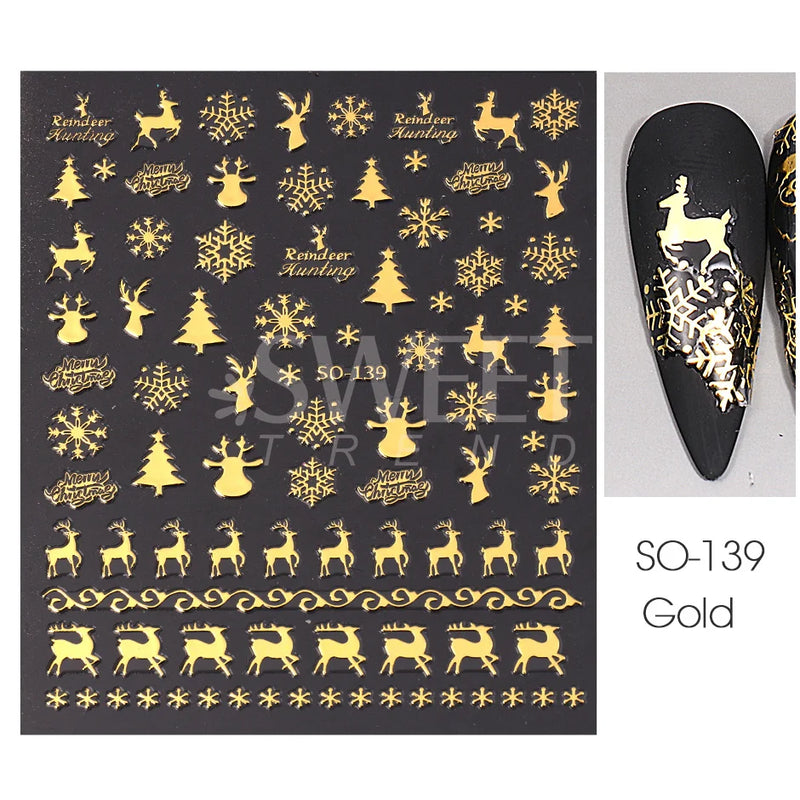 Metallic Snowflake Nail Decoration