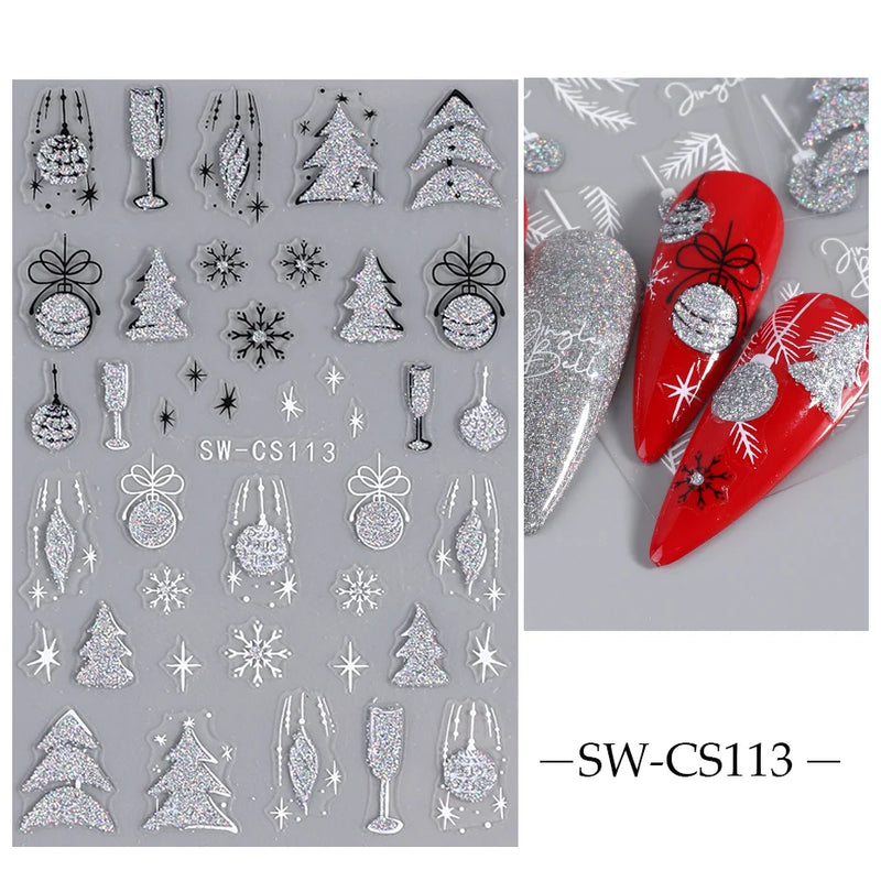 Metallic Snowflake Nail Decoration