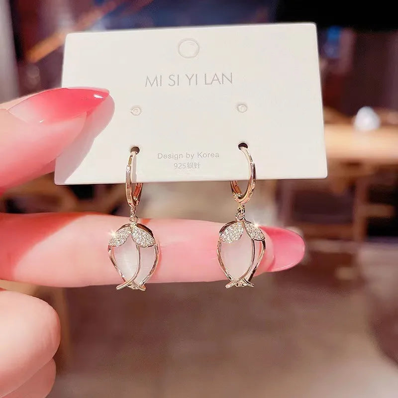 Cat Eye Stone Earrings
