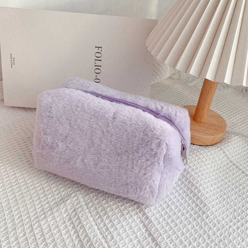 Warm Winter Fur Makeup Bag