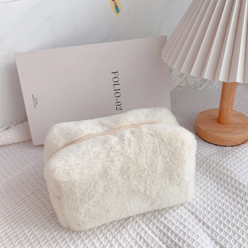 Warm Winter Fur Makeup Bag