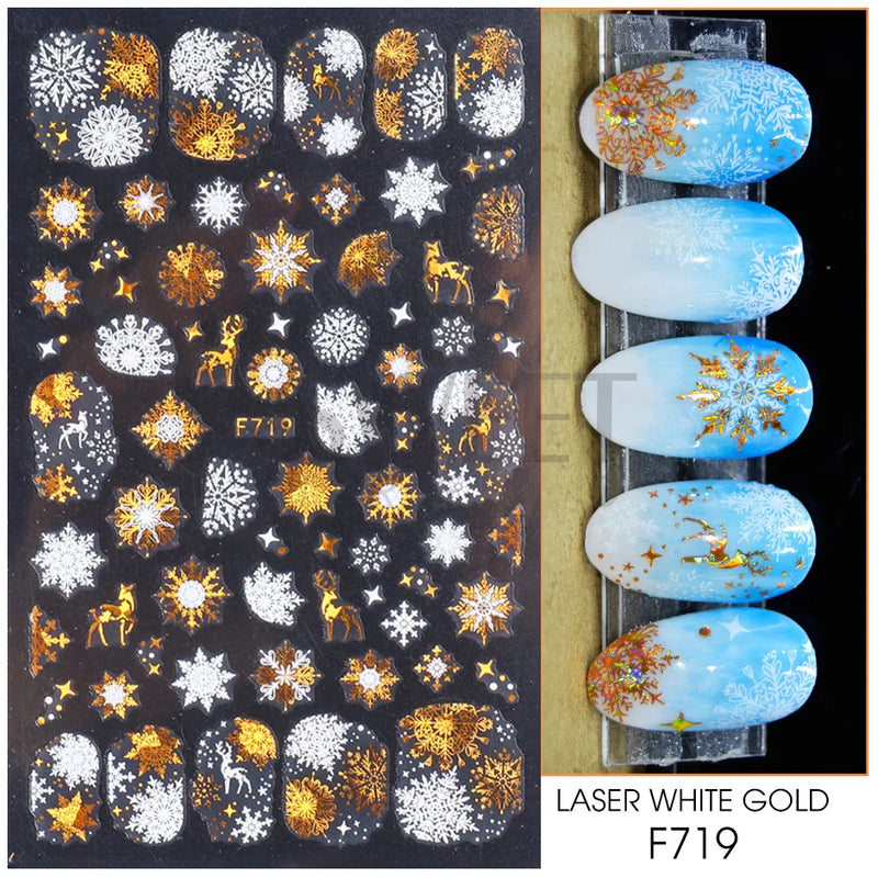 Metallic Snowflake Nail Decoration